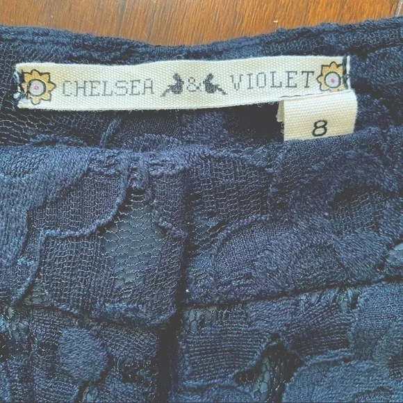 Chelsea & Violet Fully Lined Lace Black Pants - 8 - Picture 3 of 5